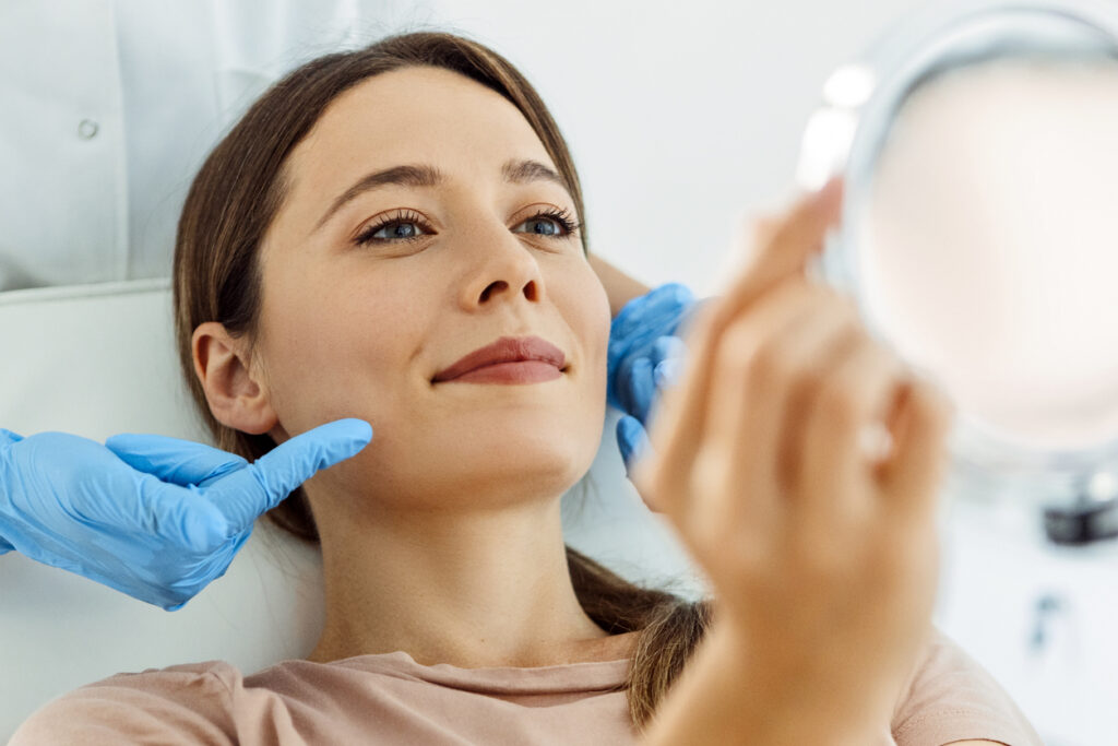 woman-inspecting-botox-in-face-after-cosmetic-procedure