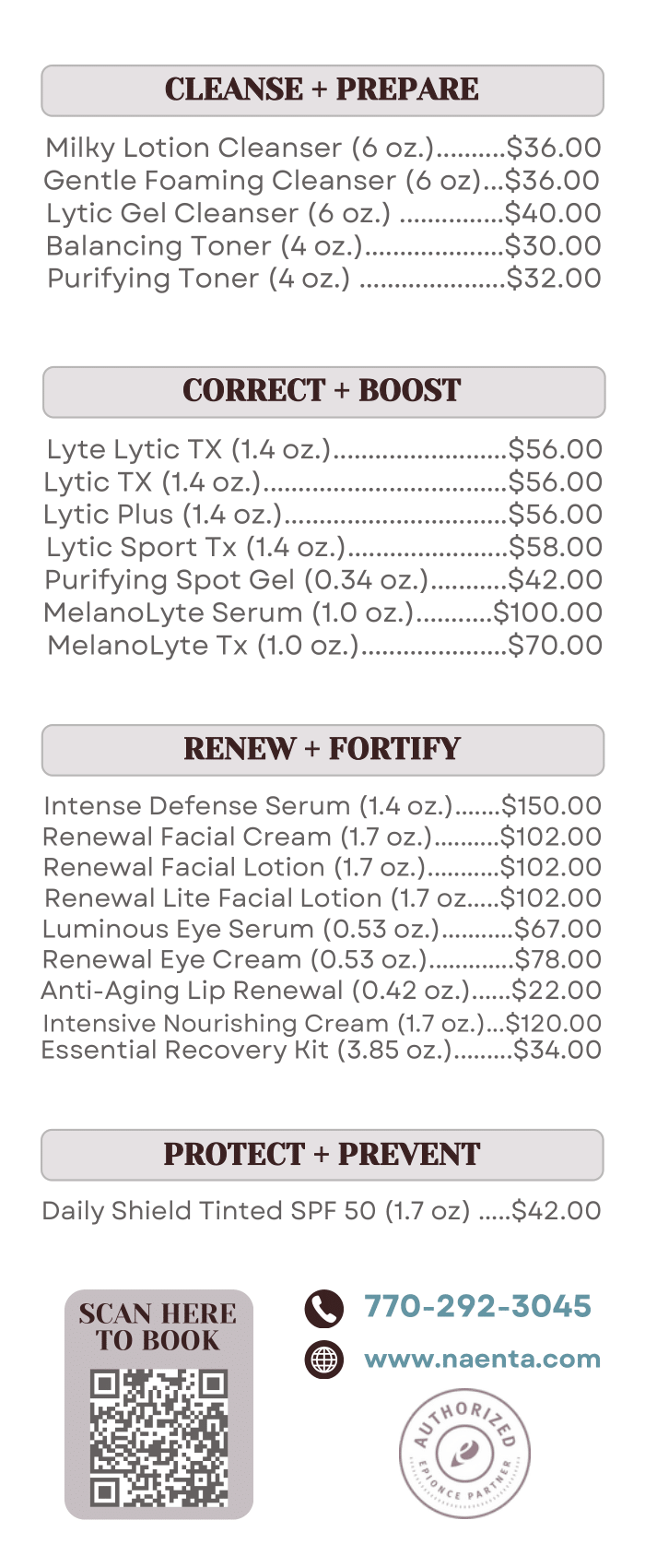 Epionce Skin care Line Rack 2